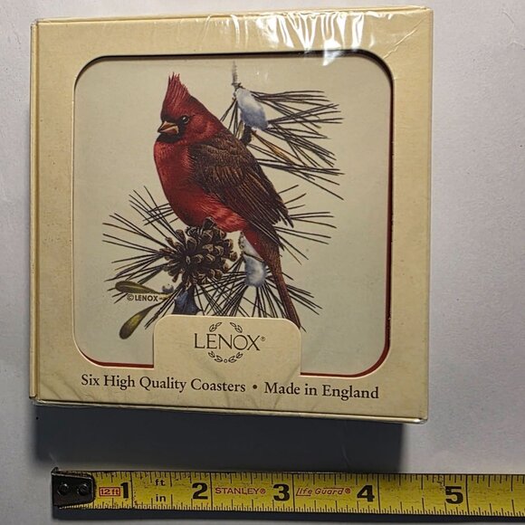 Lenox Coasters Cardinal Bird Set Of 6 Christmas Gift Table decor - Picture 3 of 4